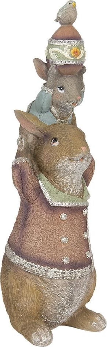 Clayre & Eef Beeld Konijn 12x11x34 Cm Bruin Kunststof Woonaccessoires Beeld Decoratie Paashaas 5 Clayre & Eef Beeld Konijn 12x11x34 Cm Bruin Kunststof Woonaccessoires Beeld Decoratie Paashaas - Afbeelding 3