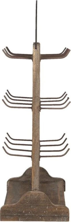 Clayre & Eef Sleutelrekje 38x24x79 Cm Bruin Hout Ijzer Rechthoek Sleutelbord Sleutelkastje -Clayre & Eef 384x1200 1