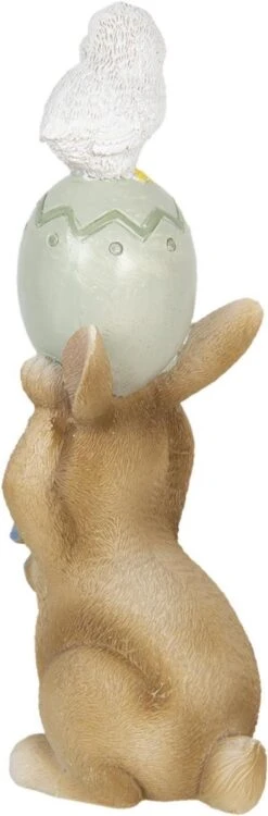 Clayre & Eef Beeld Konijn 8x6x17 Cm Bruin Wit Kunststof Woonaccessoires Pasen Paashaas -Clayre & Eef 395x1200 1