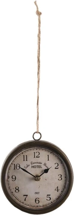 Clayre & Eef Staande Klok 23x39 Cm Zwart Ijzer Glas Klok Op Voet Staande Klok Woonkamer -Clayre & Eef 412x1200 2