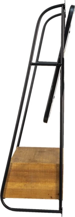 Clayre & Eef Spiegel 46x90 Cm Bruin Zwart Ijzer Hout Rechthoek Grote Spiegel Wand Spiegel Muur Spiegel -Clayre & Eef 415x1200 1