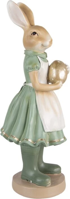 Clayre & Eef Beeld Konijn 17x15x40 Cm Groen Kunststof Woonaccessoires Paashaas Pasen -Clayre & Eef 425x1200 2