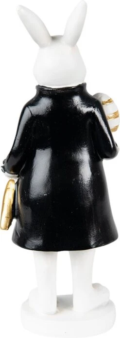 Clayre & Eef Beeld Konijn 20 Cm Zwart Wit Kunststof Woonaccessoires Paashaas Pasen -Clayre & Eef 428x1200 1