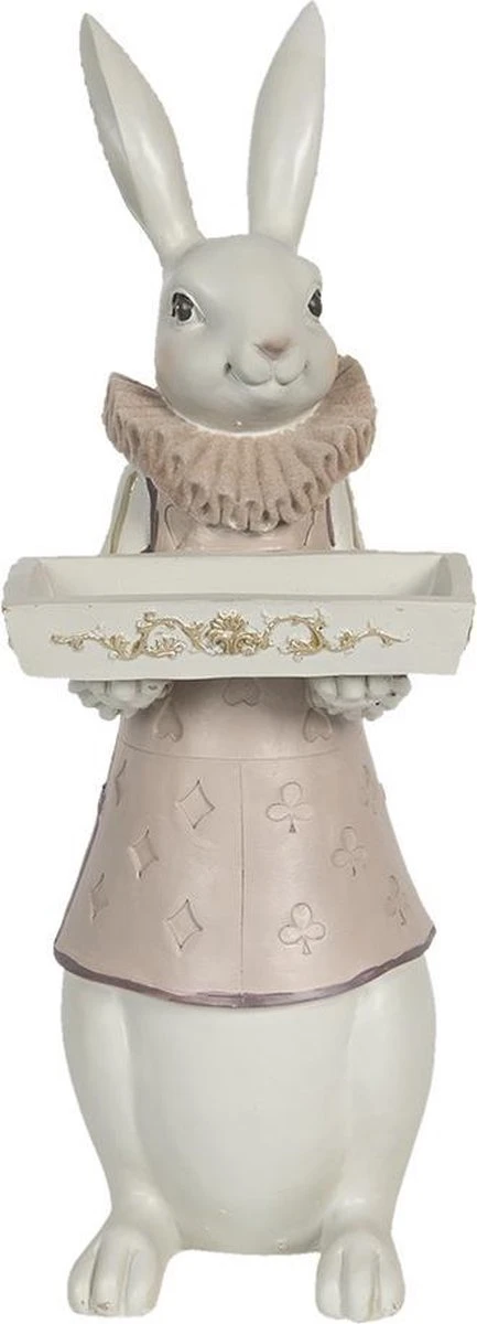 Clayre & Eef Beeld Konijn 15x13x37 Cm Wit Roze Polyresin Woonaccessoires Pasen Paashaas 3 Clayre & Eef Beeld Konijn 15x13x37 Cm Wit Roze Polyresin Woonaccessoires Pasen Paashaas