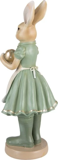 Clayre & Eef Beeld Konijn 17x15x40 Cm Groen Kunststof Woonaccessoires Paashaas Pasen -Clayre & Eef 435x1200 1