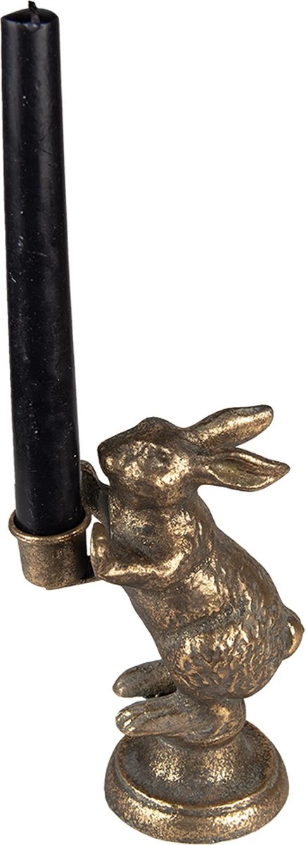 Clayre & Eef Kandelaar Konijn 12x10x30 Cm Goudkleurig Ijzer Kaarsenstandaard Kaarsenhouder 6 Clayre & Eef Kandelaar Konijn 12x10x30 Cm Goudkleurig Ijzer Kaarsenstandaard Kaarsenhouder - Afbeelding 4