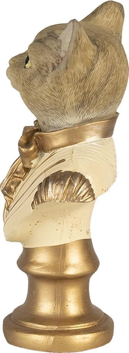 Clayre & Eef Beeld Kat 10x6x17 Cm Goudkleurig Bruin Kunststof Woonaccessoires Beeld Decoratie Decoratieve Accessoires 6 Clayre & Eef Beeld Kat 10x6x17 Cm Goudkleurig Bruin Kunststof Woonaccessoires Beeld Decoratie Decoratieve Accessoires - Afbeelding 4