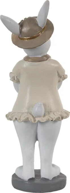 Clayre & Eef Beeld Konijn 5x5x15 Cm Wit Beige Kunststof Woonaccessoires Paashaas Pasen -Clayre & Eef 440x1200 4