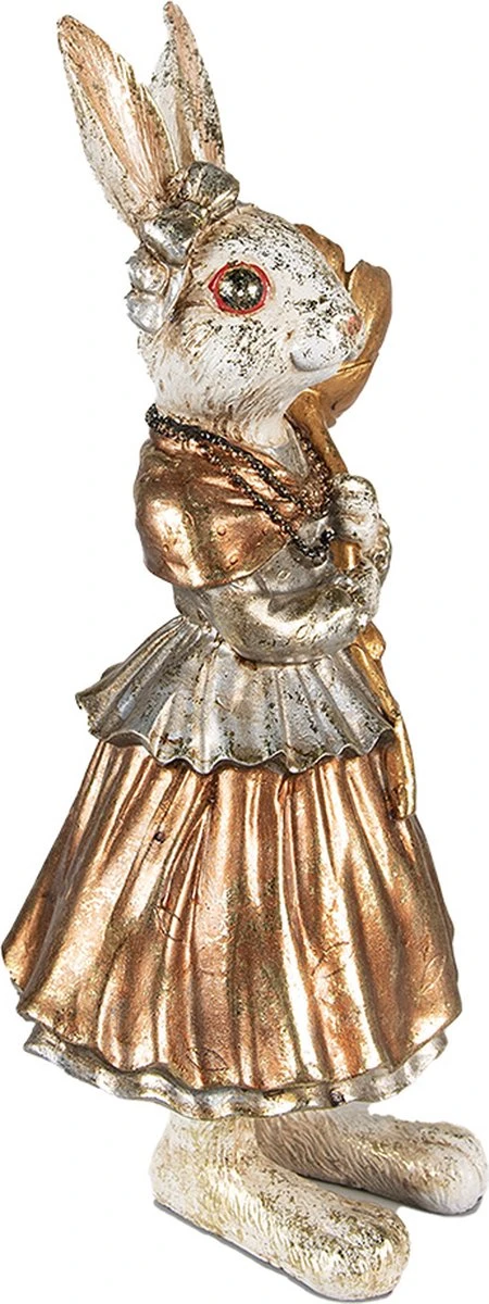 Clayre & Eef Beeld Konijn 13x11x30 Cm Goudkleurig Kunststof Woonaccessoires Paashaas Pasen 4 Clayre & Eef Beeld Konijn 13x11x30 Cm Goudkleurig Kunststof Woonaccessoires Paashaas Pasen - Afbeelding 2