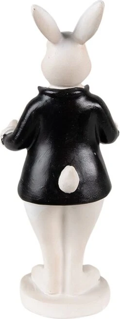 Clayre & Eef Beeld Konijn 15 Cm Zwart Wit Kunststof Woonaccessoires Paashaas Pasen -Clayre & Eef 451x1200