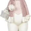 Clayre & Eef Beeld Konijn 10x10x25 Cm Wit Roze Polyresin Woonaccessoires Pasen Paashaas