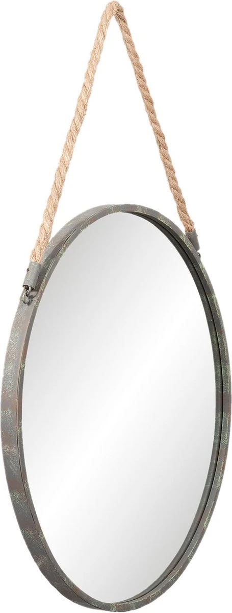 Clayre & Eef Spiegel Ø 56 Cm Grijs Ijzer Rond Grote Spiegel Wandspiegel Muur Spiegel 6 Clayre & Eef Spiegel Ø 56 Cm Grijs Ijzer Rond Grote Spiegel Wandspiegel Muur Spiegel - Afbeelding 4