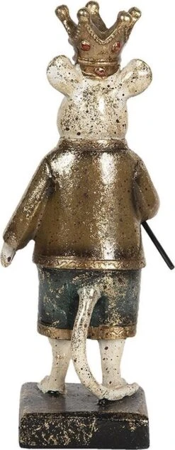 Clayre & Eef Beeld Muis 9x7x23 Cm Goudkleurig Polyresin Muis Woonaccessoires Beeld Decoratie Decoratieve Accessoires -Clayre & Eef 469x1200 1