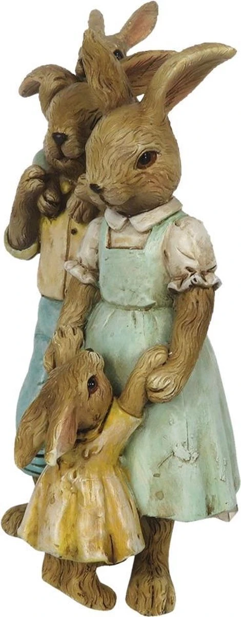 Clayre & Eef Beeld Konijn 15 Cm Groen Bruin Kunststof Woonaccessoires Pasen Paashaas 4 Clayre & Eef Beeld Konijn 15 Cm Groen Bruin Kunststof Woonaccessoires Pasen Paashaas - Afbeelding 2