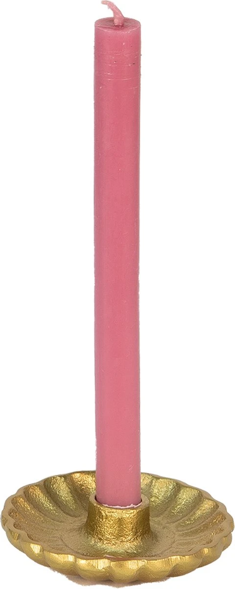 Clayre & Eef Kandelaar Ø 11x3 Cm Goudkleurig Aluminium Rond Kaarsenstandaard Kaarsenhouder 5 Clayre & Eef Kandelaar Ø 11x3 Cm Goudkleurig Aluminium Rond Kaarsenstandaard Kaarsenhouder - Afbeelding 3