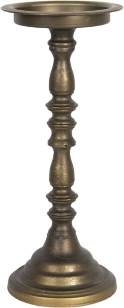 Clayre & Eef Kandelaar Ø 16x38 Cm Bruin Ijzer Kaarsenstandaard Kaarsenhouder -Clayre & Eef 484x1200