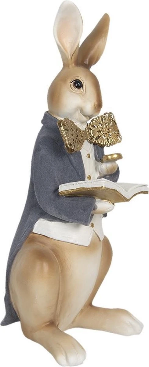 Clayre & Eef Beeld Konijn 15x13x40 Cm Bruin Grijs Polyresin Woonaccessoires Pasen Paashaas 3 Clayre & Eef Beeld Konijn 15x13x40 Cm Bruin Grijs Polyresin Woonaccessoires Pasen Paashaas