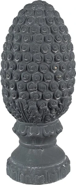 Clayre & Eef Decoratie Dennenappel Ø 13x31 Cm Grijs Steen Woondecoratie Woonaccessoires