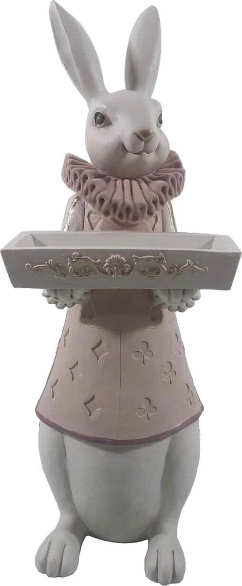 Clayre & Eef Beeld Konijn 15x13x37 Cm Wit Roze Polyresin Woonaccessoires Pasen Paashaas 4 Clayre & Eef Beeld Konijn 15x13x37 Cm Wit Roze Polyresin Woonaccessoires Pasen Paashaas - Afbeelding 2