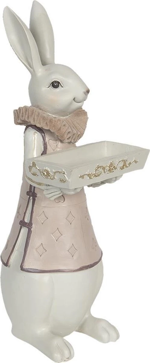 Clayre & Eef Beeld Konijn 15x13x37 Cm Wit Roze Polyresin Woonaccessoires Pasen Paashaas 5 Clayre & Eef Beeld Konijn 15x13x37 Cm Wit Roze Polyresin Woonaccessoires Pasen Paashaas - Afbeelding 3