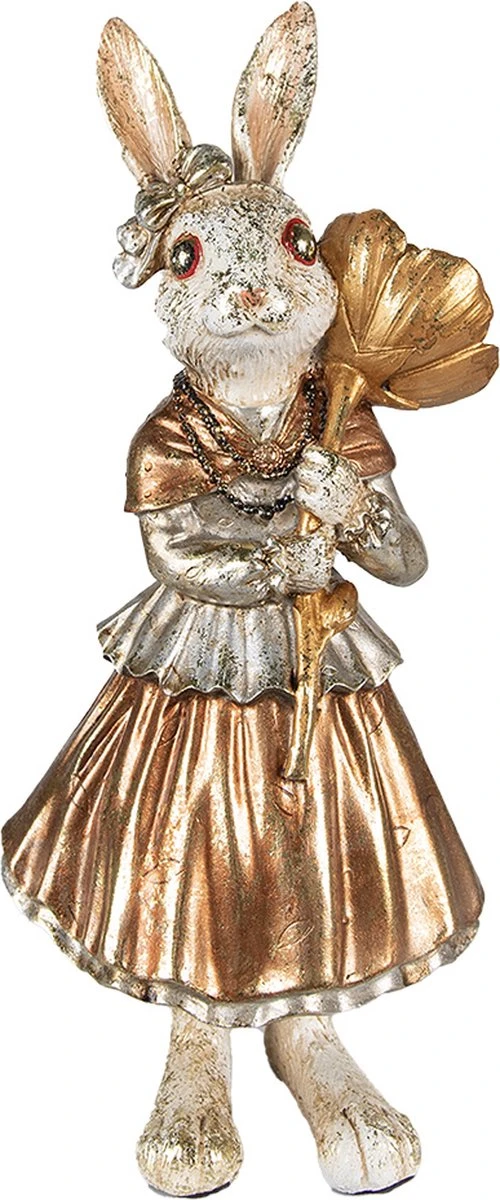 Clayre & Eef Beeld Konijn 13x11x30 Cm Goudkleurig Kunststof Woonaccessoires Paashaas Pasen 3 Clayre & Eef Beeld Konijn 13x11x30 Cm Goudkleurig Kunststof Woonaccessoires Paashaas Pasen
