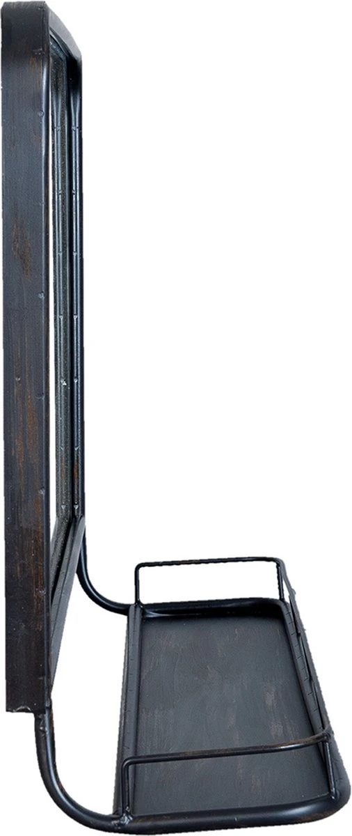 Clayre & Eef Spiegel 60x40 Cm Zwart Ijzer Rechthoek Grote Spiegel Wandspiegel Muur Spiegel 5 Clayre & Eef Spiegel 60x40 Cm Zwart Ijzer Rechthoek Grote Spiegel Wandspiegel Muur Spiegel - Afbeelding 3