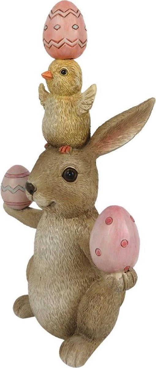 Clayre & Eef Beeld Konijn 11*6*16 Cm Bruin Beige Kunststof Woonaccessoires Pasen Paashaas 4 Clayre & Eef Beeld Konijn 11*6*16 Cm Bruin Beige Kunststof Woonaccessoires Pasen Paashaas - Afbeelding 2