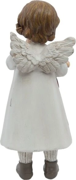 Clayre & Eef Beeld Engel 6x5x14 Cm Wit Polyresin Kerstdecoratie Beeld Decoratie Decoratieve Accessoires -Clayre & Eef 510x1200