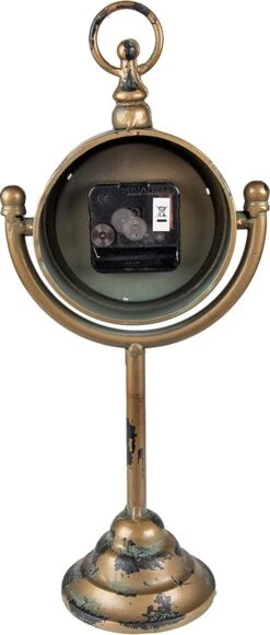 Clayre & Eef Tafelklok 15x11x34 Cm Goudkleurig Metaal Tafelklokken Binnen Staand Klokje Tafelklokje -Clayre & Eef 511x1200 1