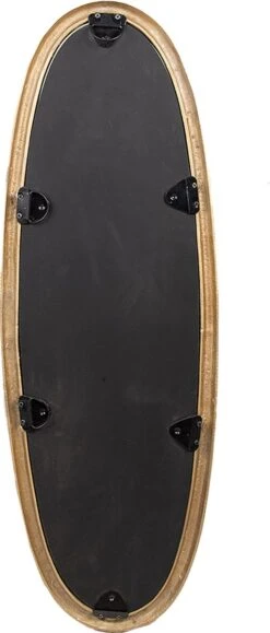 Clayre & Eef Spiegel 33x99 Cm Goudkleurig Aluminium Glas Ovaal Grote Spiegel Wand Spiegel Muur Spiegel -Clayre & Eef 512x1200 3