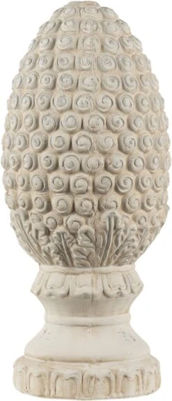 Clayre & Eef Beeld Dennenappel Ø 13x31 Cm Beige Steen Kerstdecoratie Beeld Decoratie Decoratieve Accessoires -Clayre & Eef 515x1200 2