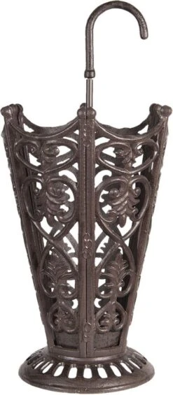 Clayre & Eef Paraplubak 29x26x58 Cm Bruin Ijzer Paraplu Parapluhouder Paraplustandaard Wandelstokhouder