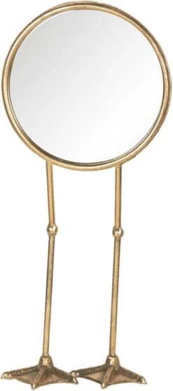 Clayre & Eef Staande Spiegel 20x47 Cm Goudkleurig Metaal Glas Rond Tafel Spiegel Decoratie Spiegel -Clayre & Eef 531x1200 1