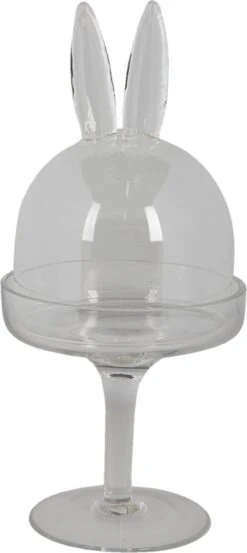 Clayre & Eef Stolp Konijn Ø 11x24 Cm Glas Rond Glazen Stolp