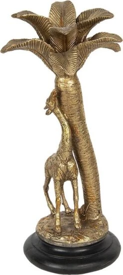 Clayre & Eef Kandelaar Giraf Ø 14*34 Cm Goudkleurig Kunststof Giraf Kaarsenstandaard Kaarsenhouder -Clayre & Eef 537x1200 4