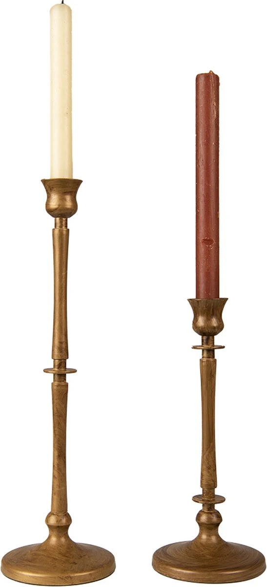 Clayre & Eef Kandelaar 35 Cm Goudkleurig Ijzer Rond Kaarsenstandaard Kaarsenhouder 5 Clayre & Eef Kandelaar 35 Cm Goudkleurig Ijzer Rond Kaarsenstandaard Kaarsenhouder - Afbeelding 3