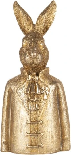 Clayre & Eef Beeld Konijn 8x6x18 Cm Goudkleurig Kunststof Woonaccessoires Beeld Decoratie Decoratieve Accessoires -Clayre & Eef 550x1200 2