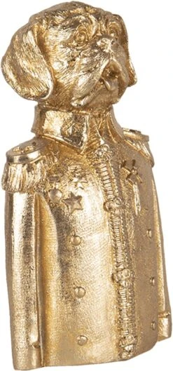 Clayre & Eef Beeld Hond 8x6x15 Cm Goudkleurig Kunststof Woonaccessoires Beeld Decoratie Decoratieve Accessoires -Clayre & Eef 560x1200 7