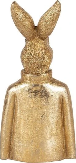 Clayre & Eef Beeld Konijn 8x6x18 Cm Goudkleurig Kunststof Woonaccessoires Beeld Decoratie Decoratieve Accessoires -Clayre & Eef 563x1200 1