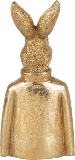 Clayre & Eef Beeld Konijn 8x6x18 Cm Goudkleurig Kunststof Woonaccessoires Beeld Decoratie Decoratieve Accessoires -Clayre & Eef 565x1200