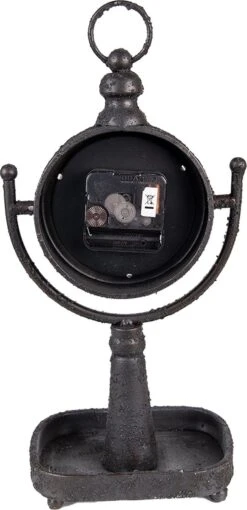 Clayre & Eef Tafelklok 15x11x34 Cm Zwart Metaal Tafelklokken Binnen Staand Klokje Tafelklokje -Clayre & Eef 581x1200 1