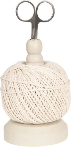 Clayre & Eef Touwhouder Met Schaar Ø 8x12 Cm Beige Hout Metaal 10 Clayre & Eef Touwhouder Met Schaar Ø 8x12 Cm Beige Hout Metaal -Clayre & Eef 581x1200 3