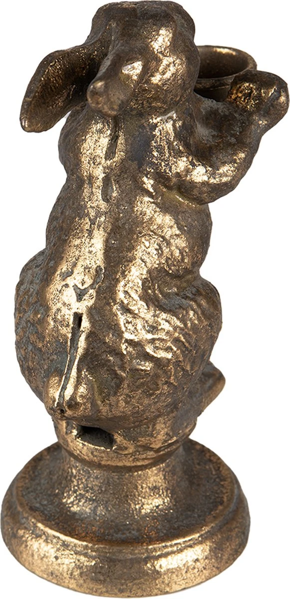 Clayre & Eef Kandelaar Konijn 12x10x30 Cm Goudkleurig Ijzer Kaarsenstandaard Kaarsenhouder 5 Clayre & Eef Kandelaar Konijn 12x10x30 Cm Goudkleurig Ijzer Kaarsenstandaard Kaarsenhouder - Afbeelding 3