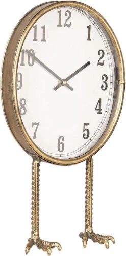 Clayre & Eef Tafelklok 28*12*36 Cm / 1*AA Goudkleurig Ijzer Glas Hout Ovaal Tafelklokken Binnen Staand Klokje Tafelklokje 8 Clayre & Eef Tafelklok 28*12*36 Cm / 1*AA Goudkleurig Ijzer Glas Hout Ovaal Tafelklokken Binnen Staand Klokje Tafelklokje -Clayre & Eef 593x1200