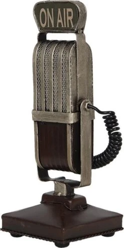 Clayre & Eef Decoratieve Model Microfoon 9x9x24 Cm Zwart Ijzer -Clayre & Eef 600x1200 1