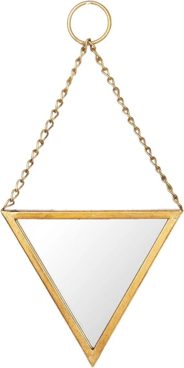 Clayre & Eef Spiegel 22*23 Cm Goudkleurig Metaal Grote Spiegel Wand Spiegel Wand Spiegel 3 Clayre & Eef Spiegel 22*23 Cm Goudkleurig Metaal Grote Spiegel Wand Spiegel Wand Spiegel