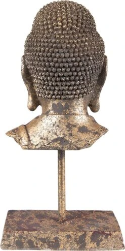 Clayre & Eef Beeld Boeddha 13x9x25 Cm Goudkleurig Kunststof Woonaccessoires Beeld Decoratie Decoratieve Accessoires -Clayre & Eef 600x1200 3