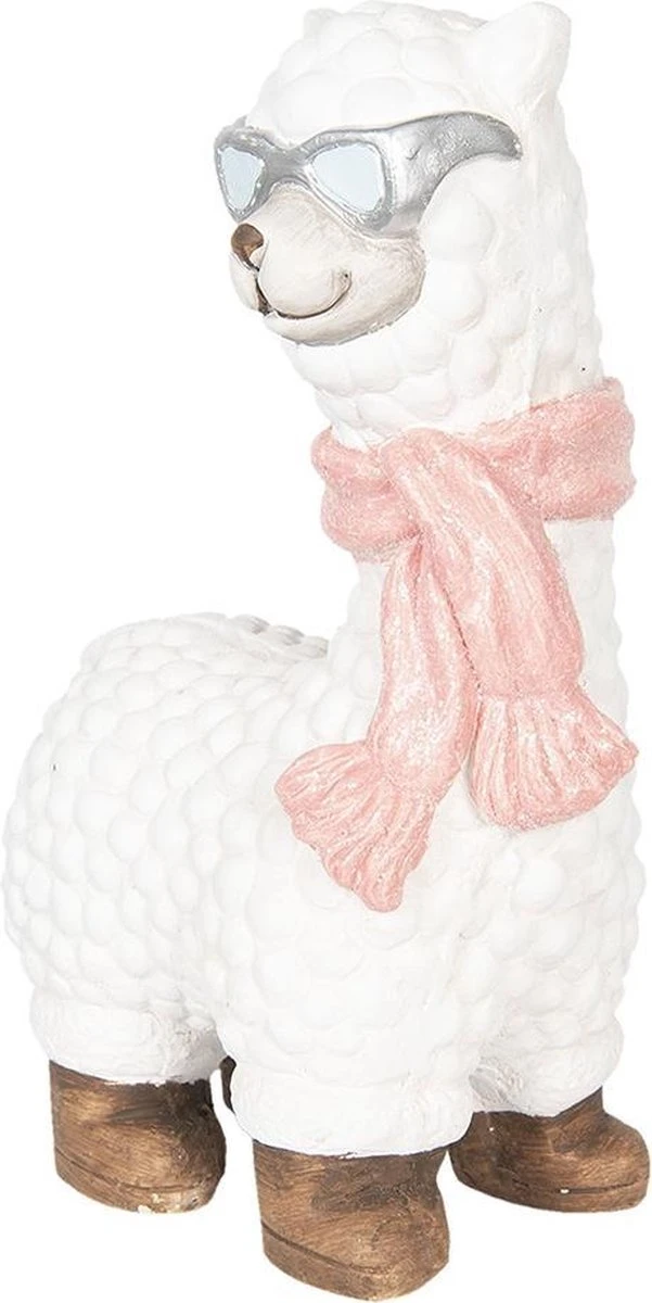 Clayre & Eef Decoratie Lama 39 Cm Wit Kunststof Decoratief Figuur Decoratieve Accessoires Woonaccessoires 4 Clayre & Eef Decoratie Lama 39 Cm Wit Kunststof Decoratief Figuur Decoratieve Accessoires Woonaccessoires - Afbeelding 2