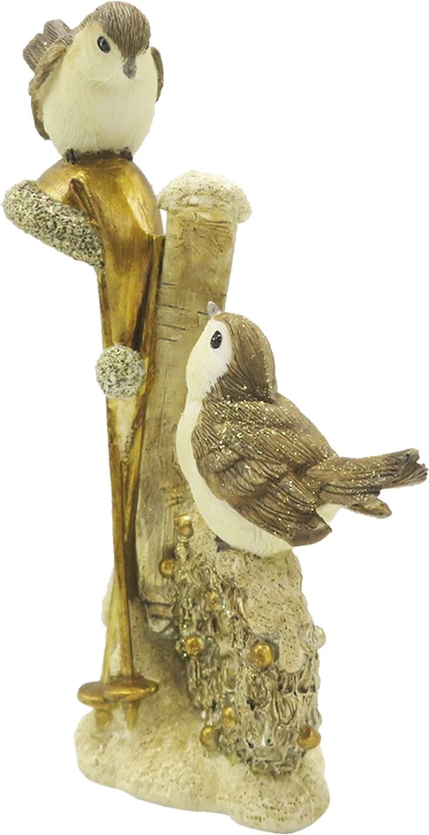 Clayre & Eef Beeld Vogels 18 Cm Goudkleurig Kunststof Woonaccessoires Decoratieve Accessoires 4 Clayre & Eef Beeld Vogels 18 Cm Goudkleurig Kunststof Woonaccessoires Decoratieve Accessoires - Afbeelding 2