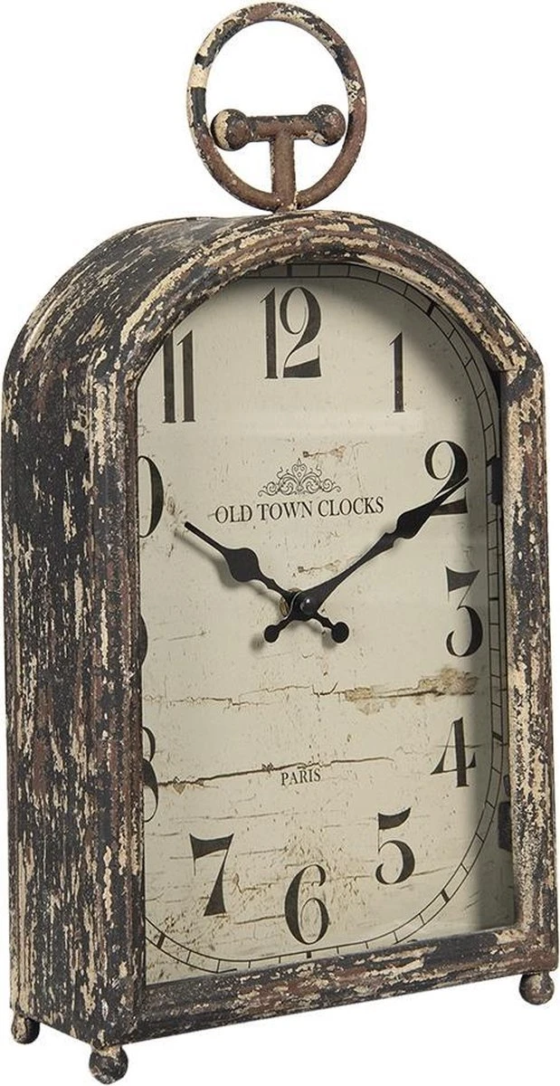 Clayre & Eef Tafelklok 22*9*42 Cm / 1*AA Bruin Ijzer Rechthoek Tafelklokken Binnen Staand Klokje Tafelklokje 5 Clayre & Eef Tafelklok 22*9*42 Cm / 1*AA Bruin Ijzer Rechthoek Tafelklokken Binnen Staand Klokje Tafelklokje - Afbeelding 3